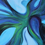 Blue Butterfly (20F 73cm x 60cm, Oil on canvas)