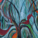 Fountain Tree (25F 65cm x 81cm, Oil on canvas)