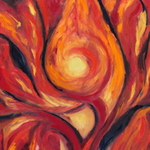 In the heart of the red tree (25F 65cm x 81cm, Oil on canvas)