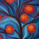 Kaki Tree II (25F 81cm x 65cm, Oil on canvas)